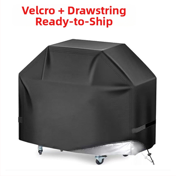 Apvalus BBQ gaubtas iš 210D Oxford audinio, skirtas lauko židiniui, dulkių ir UV apsauga, šiuolaikinis minimalistinis stilius