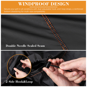 Acoperire pentru grătar de grădină, exterior, impermeabilă și rezistentă la praf, țesătură Oxford 210D, stil modern minimalist