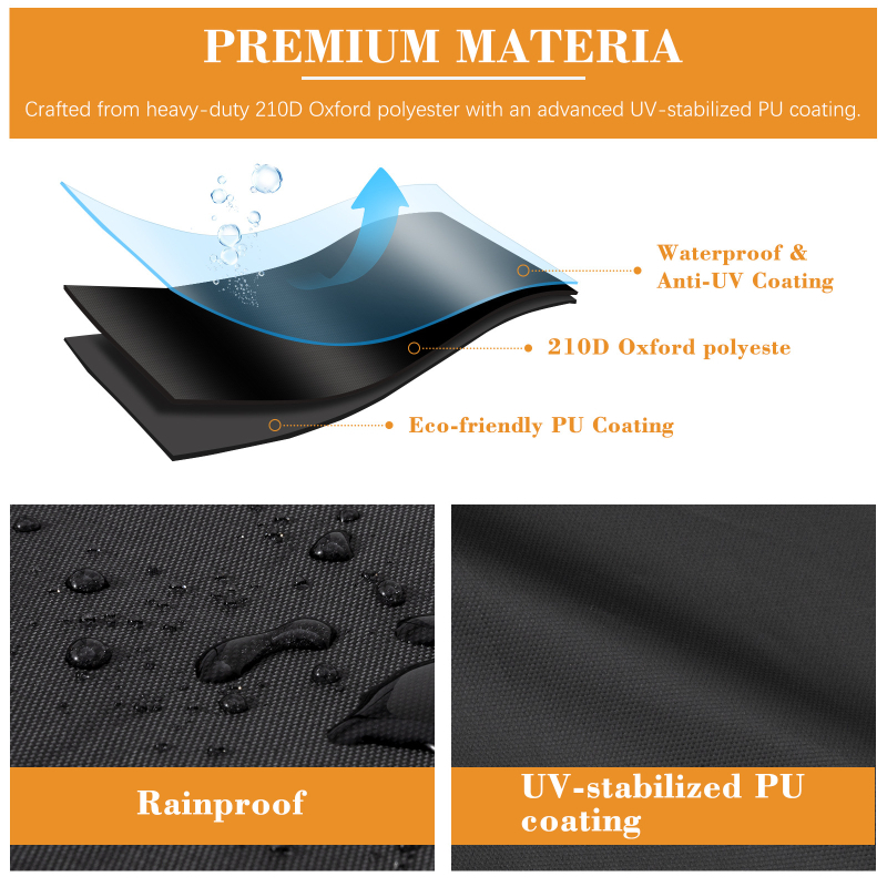 Acoperire pentru grătar de grădină, exterior, impermeabilă și rezistentă la praf, țesătură Oxford 210D, stil modern minimalist