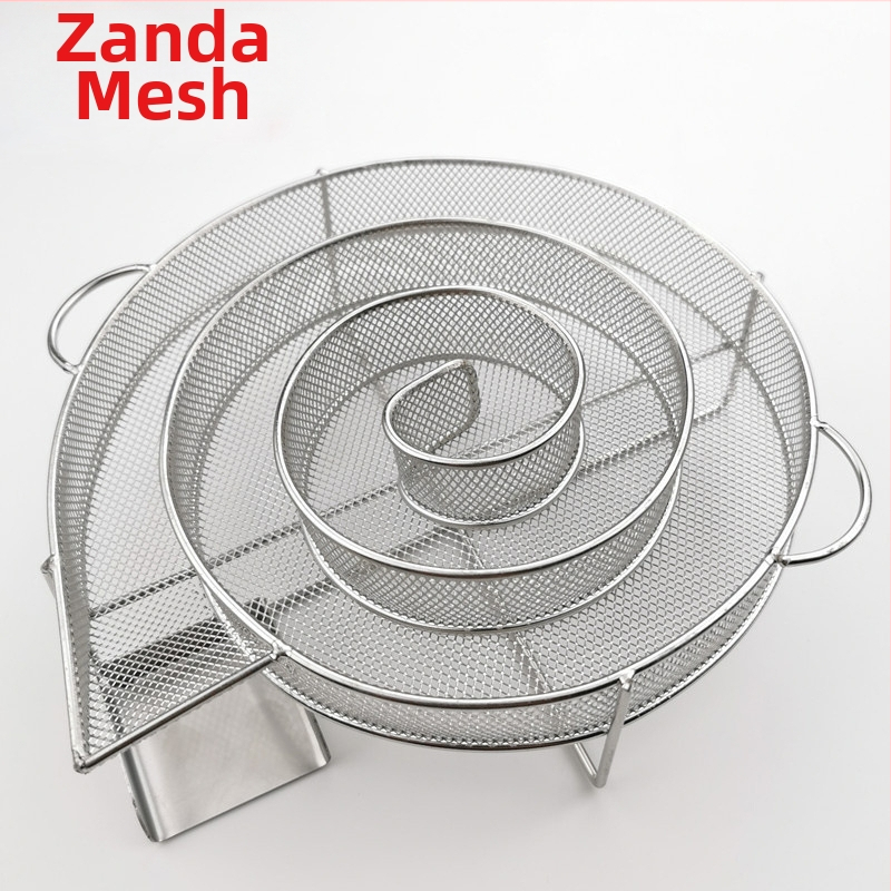 Nerūdijančio plieno apvalus dūminimo tinklo krepšelis BBQ — poliruotas paviršius, svoris 0,35–260 g, kilmė Hebei