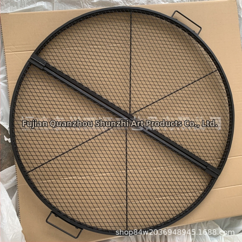 Prenosný okrúhly gril a pekáč na pečenie na kempovanie – kov, skladací, model 103-2, 3,5 kg, pre 3–5 osôb