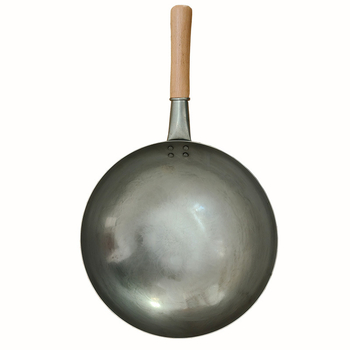 Wok - kalvio plieno, kinų stiliaus, nelimpa, su vienu dugnu, gylis 8–11 cm