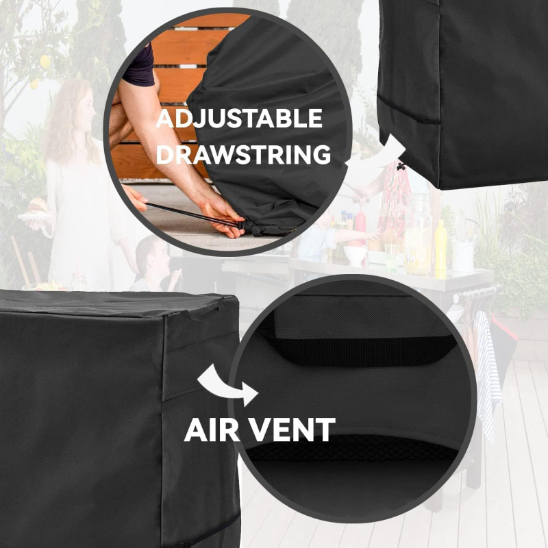Kültéri asztaltakaró (téglalap alakú, poliészter anyagból, vízálló, porálló és UV-védett)