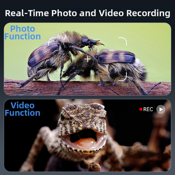 HDMI skaitmeninis mikroskopas su įmontuotu ekranu, 100x didinimas, 2 MP jutiklis, nešiojamas dizainas elektronikai