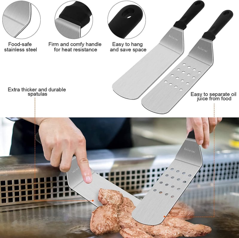 Nerūdijančio plieno teppanyaki grilio rinkinys lauko naudojimui, nešiojama kempingo dėžutė