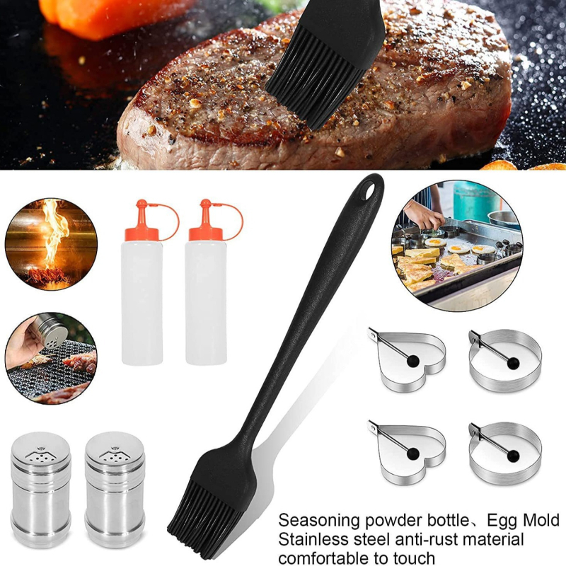 Nerūdijančio plieno teppanyaki grilio rinkinys lauko naudojimui, nešiojama kempingo dėžutė