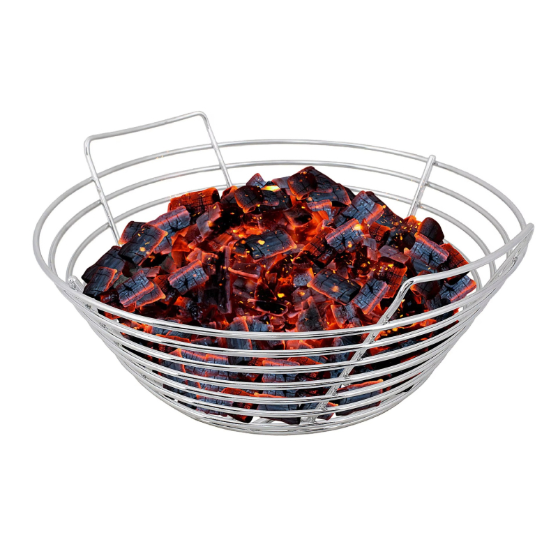 Ümmargune 304 roostevabast terasest süsi korv välist grillimiseks, eraldusplaadiga; mitmekülgne, kaasaskantav, kergesti puhastatav