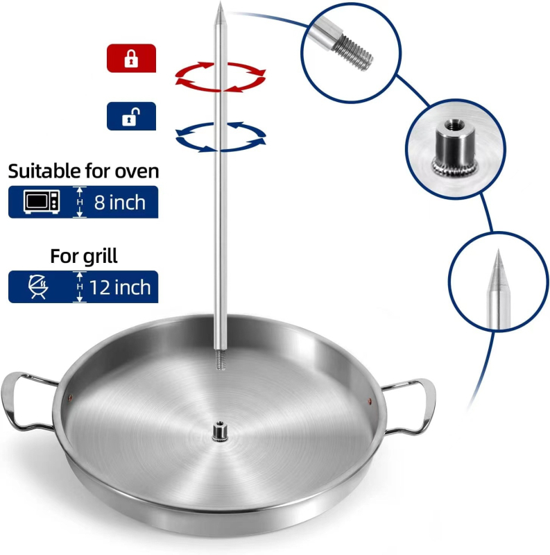 Vastagított rozsdamentes acél grill tartó kukoricára, csirkére és tekercsekhez – modern egyszerű dizájn, fém kivitel
