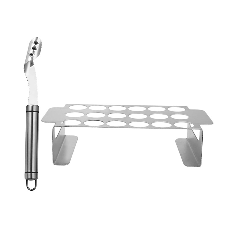 Стоманена квадратна решетка за барбекю за чушки и пилешки крилца — електроплатирана, тегло 360 г, многофункционален кухненски инструмент