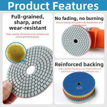 Cow Ball Dimanta maigais slīpēšanas disks akmenim, keramikai un betonam — Maksimālais griešanās ātrums 1000 RPM, Dimanta cietība