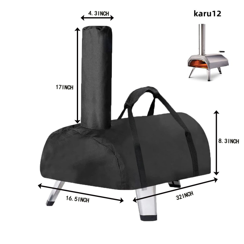 Pizza sütőfedő – sarokban álló, kültéri használatra, vízálló poliészter, modern és letisztult stílus, testreszabható feldolgozás