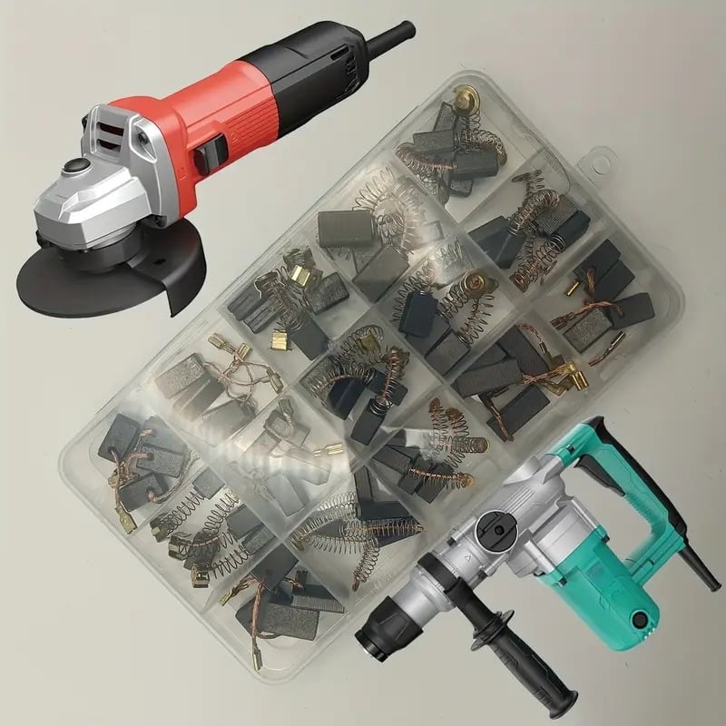 Комплект графитни четки за електрически инструменти, 60 броя, за ремонт на части