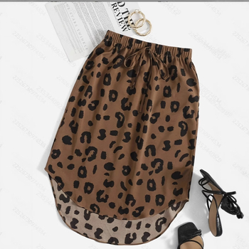 Φούστα Α-γραμμής με εκτύπωση, πολυεστέρας, στυλ διασημοτήτων, Καλοκαίρι 2025