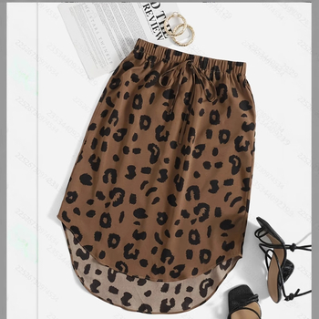 Φούστα Α-γραμμής με εκτύπωση, πολυεστέρας, στυλ διασημοτήτων, Καλοκαίρι 2025