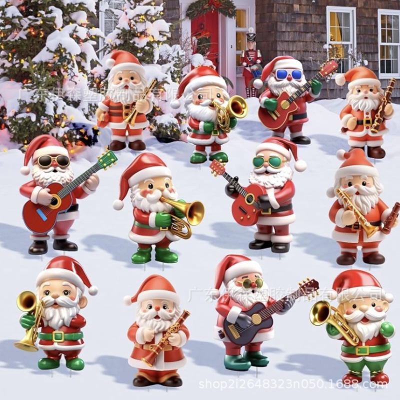 Μουσικός Άγιος Βασίλης εξωτερική χριστουγεννιάτικη διακόσμηση κήπου με πασσάλους; πάχος 4; βάρος ανά τεμάχιο 1; κατασκευαστής Guangdong Eason Plastic Products Co., Ltd; μάρκα 220.