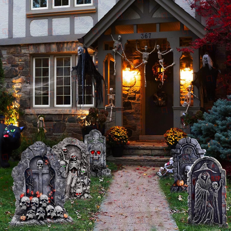 Σήμα αυλής σε σχήμα τάφου για Χάλοουίν, αδιάβροχο, ανθεκτικό στην υγρασία, UV-ανθεκτικό