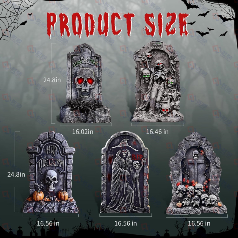 Σήμα αυλής σε σχήμα τάφου για Χάλοουίν, αδιάβροχο, ανθεκτικό στην υγρασία, UV-ανθεκτικό