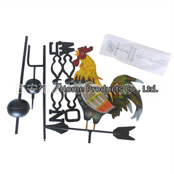 Σιδερένιος ανεμοδείκτης σε μορφή κόκορα, με παλαιωμένο φινίρισμα, για διακόσμηση κήπου