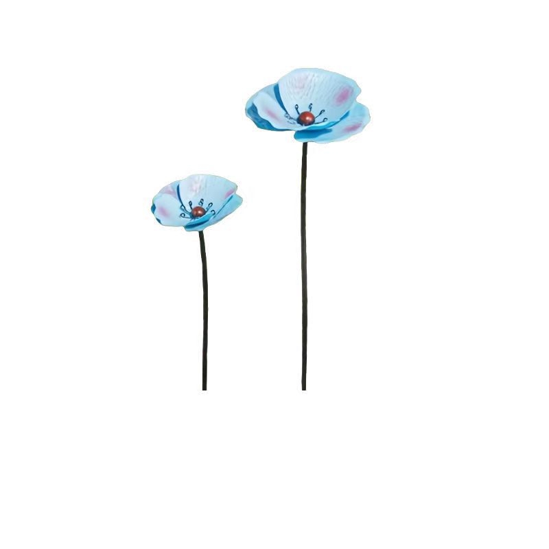 Vas kerti virág elrendezés – kültéri földbe szúrható állvány, modern minimál stílusú fém dekoráció