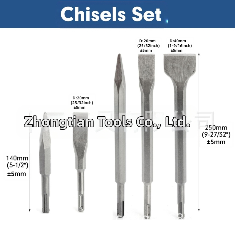 Комплект свредла за ударно пробиване, 17 части, кръгъл щифт, двойнa канавка, за пробиване в зидария и бетон