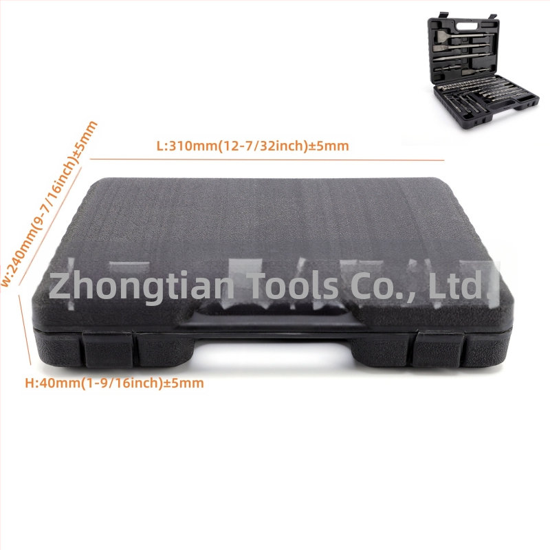 Комплект свредла за ударно пробиване, 17 части, кръгъл щифт, двойнa канавка, за пробиване в зидария и бетон