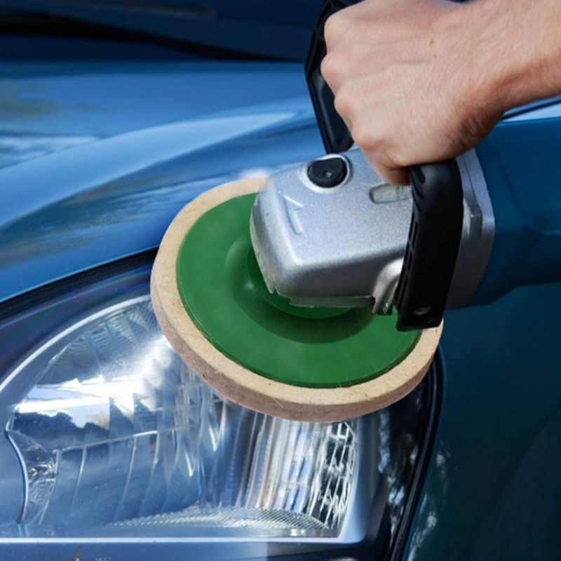 Poliravimo ratas kampiniam šlifuokliui, medžiaga: vilna, abrazyvas: poliravimas, kietumas: stiprus