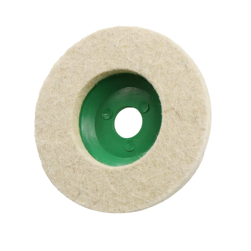 Poliravimo ratas kampiniam šlifuokliui, medžiaga: vilna, abrazyvas: poliravimas, kietumas: stiprus