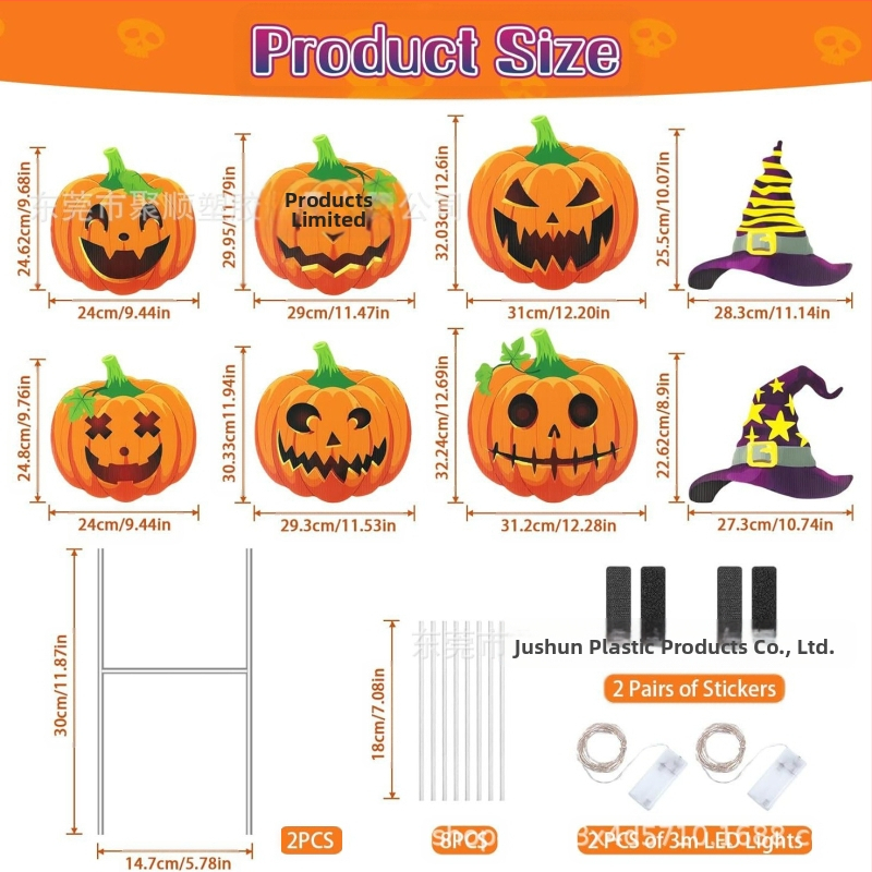 PP куха дъска Хелоуин тревна табела за двор – външна декорация за парти, водоустойчива, UV-устойчива, не избледнява; персонализирани рисунки, безплатен дизайн и одобрение