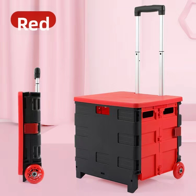 QITA 65L Plastmasas Saliekamie Iepirkumu Rati – Pārvietojams Divriteņu Ratiņš, Tilpums 65L, Slodze 100 kg, Materiāls PP