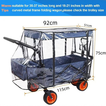 Kempinga ratiņiem lietus pārklājs, vēja izturīgs un putekļu aizsardzība, PEVA/EVA materiāls