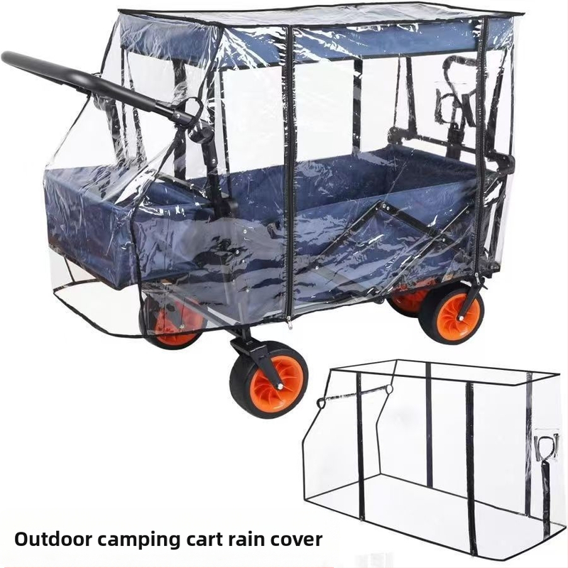 Kempinga ratiņiem lietus pārklājs, vēja izturīgs un putekļu aizsardzība, PEVA/EVA materiāls