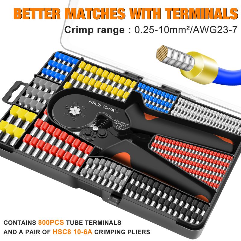 Šešiakampės krimpavimo replės vamzdiniams terminams - šešiakampės, specialios vamzdinių terminų krimpavimui, SANJIANG, aukštos anglies plienas, svoris 0.7