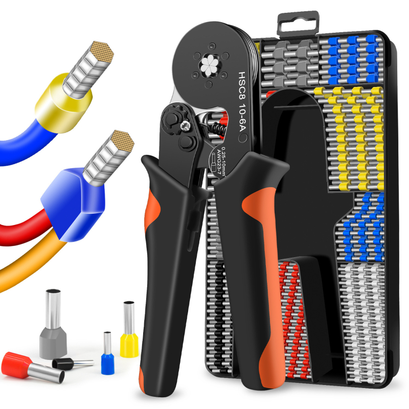 Šešiakampės krimpavimo replės vamzdiniams terminams - šešiakampės, specialios vamzdinių terminų krimpavimui, SANJIANG, aukštos anglies plienas, svoris 0.7