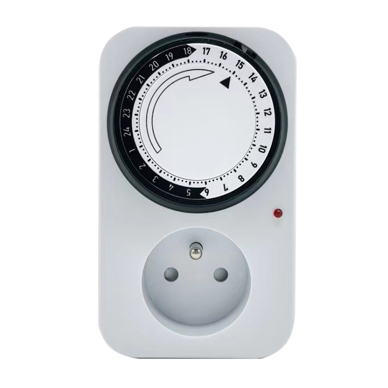 Gu Yi išmanus kištuko lizdas su laikmačiu, Europos standartas, mechaninis 24 valandų laikmačio ciklas, automatinis įjungimas/išjungimas, CE sertifikatas