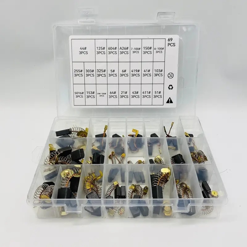 Комплект от 69 карбонови четки за електродвигатели за ремонт на електроинструменти
