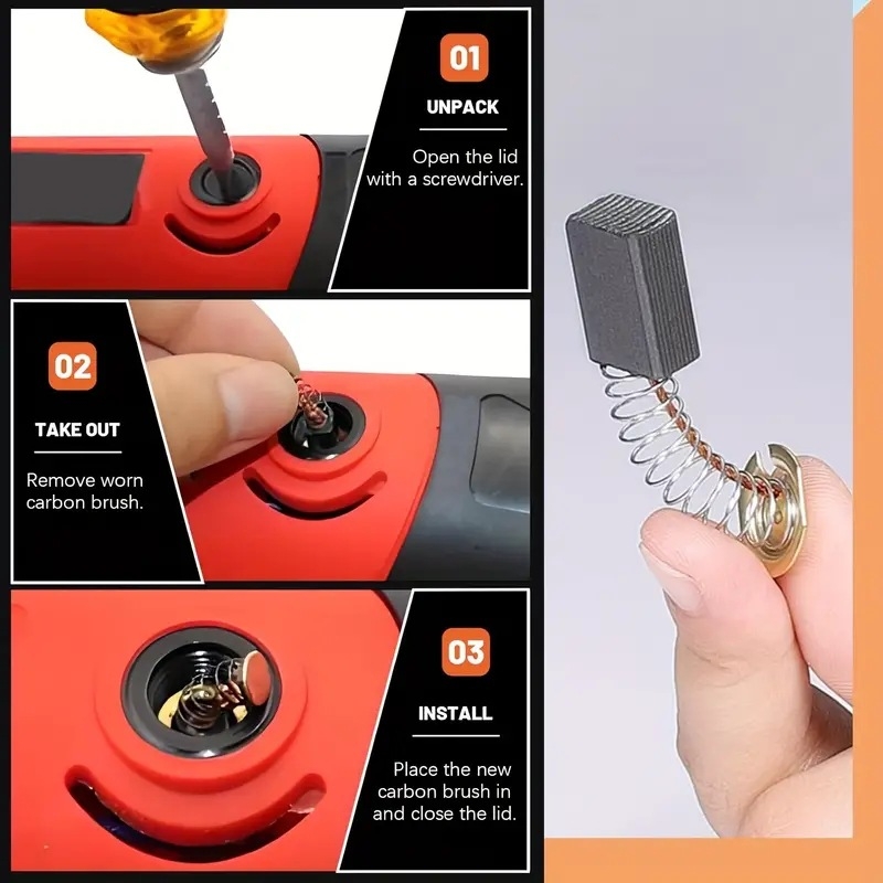 Комплект от 69 карбонови четки за електродвигатели за ремонт на електроинструменти