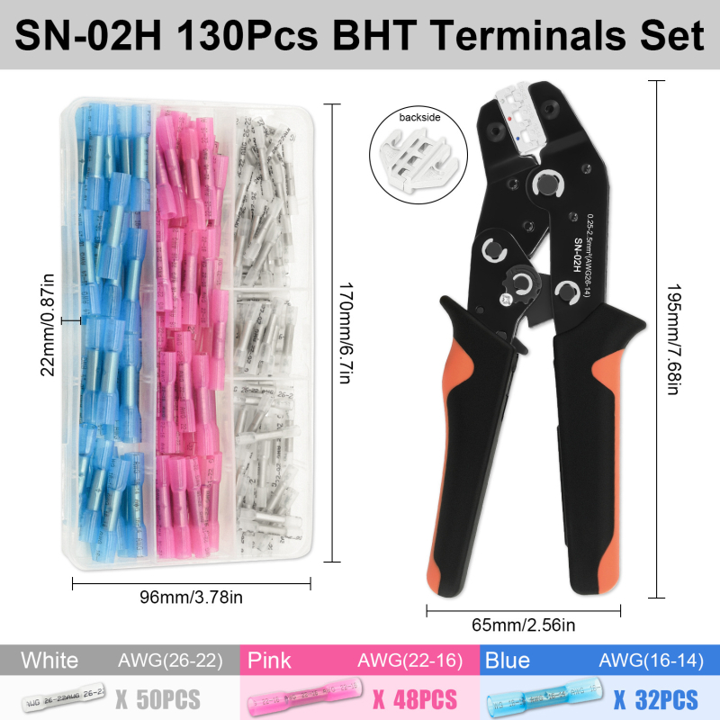 SANJIANG Suspaudimo replės su ratcheto mechanizmu terminalams, karšto suspaudimo atsparios ir atsparios vandeniui, įrankių rinkinys iš aukštos anglies plieno