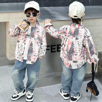 Uniszex koreai stílusú gyerek-pamut keverék ing, puha érzet, hosszú ujjú, tavasz 2025