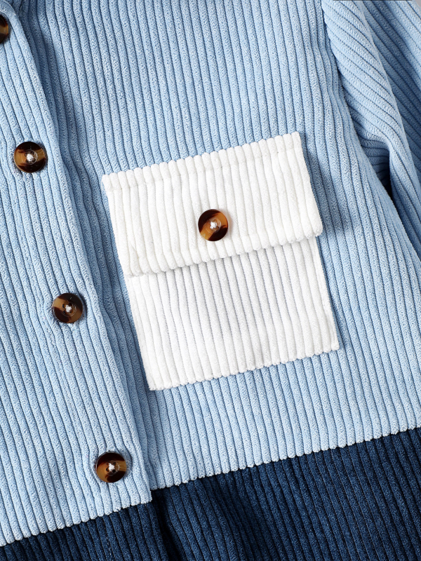 Детска риза с лафел яка, дълъг ръкав, едноцветна полиестер 100%, есен 2024