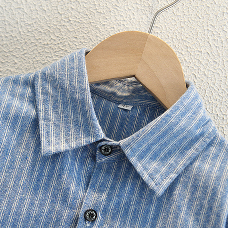 Bērnu kokvilnas svītrainā jaka ar reversu, korejiešu stil, vienkāršs aizdare, svītrainais modelis