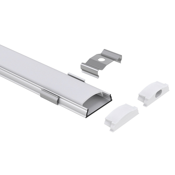Cieta LED joslas korpuss, alumīnija sakausējums + plastmasas luktura abažūrs, modeļa L085, Baiwei Lighting, oksidēta virsma