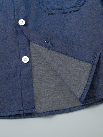 Dječja muška denim košulja, casual, dugi rukavi, 75% poliester, uzrast 3–8 godina, proljeće 2024