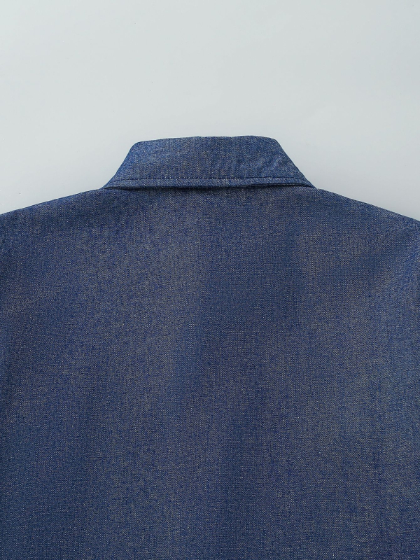 Dječja muška denim košulja, casual, dugi rukavi, 75% poliester, uzrast 3–8 godina, proljeće 2024