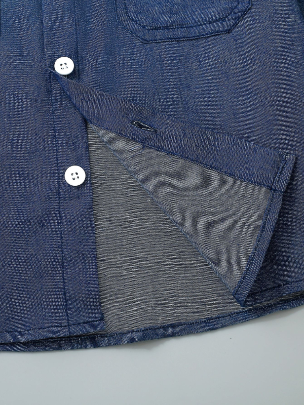 Dječja muška denim košulja, casual, dugi rukavi, 75% poliester, uzrast 3–8 godina, proljeće 2024