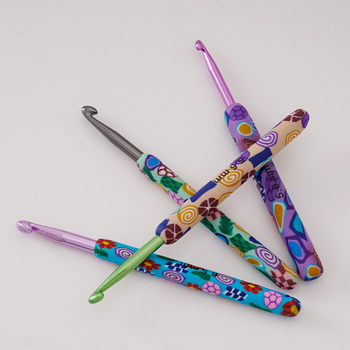 Cow Puff horgolókészlet, 12 alumínium horgolótű, puha agyag fogantyúval, karikatúra dizájn