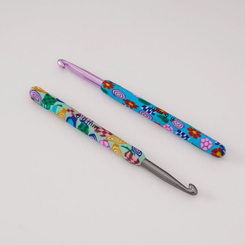 Cow Puff horgolókészlet, 12 alumínium horgolótű, puha agyag fogantyúval, karikatúra dizájn