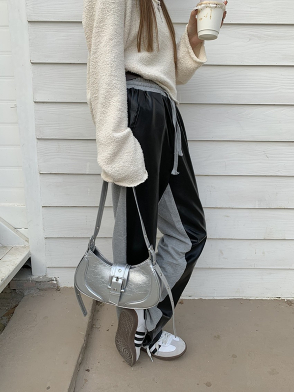 Кроссбоди чанта от PU материя, стил New Moon, хоризонтална квадратна форма, ципово затваряне, вътрешен джоб с цип