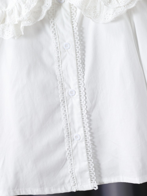 Lányoknak készült hosszú ujjú pamut ing, reveres galléros, egyszínű, lágy felületkezeléssel, tavasz–ősz