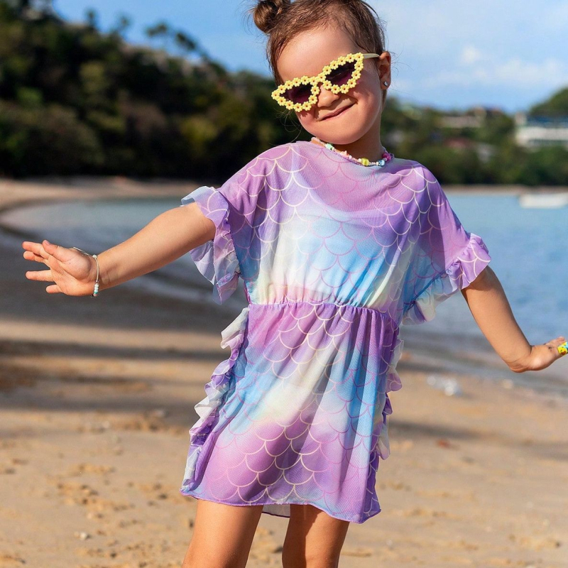 Σετ μαγιό κοριτσιών με ψηλή μέση, ριγέ σχέδιο, γρήγορο στέγνωμα, ανθεκτικό και ελαστικό; ύφασμα 82% πολυεστέρας, επένδυση από πολυεστέρα με 18% ελαστάνη; με επένδυση για το στήθος