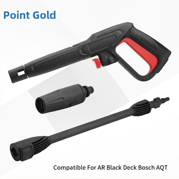 Baojing Augstspiediena auto mazgāšanas pistole – gala daļa PA66+30GF, rokturis no inženierplastmasas, spiediens 160 bar / 2320 psi, svars 600 g, izsmidzināšanas attālums 10